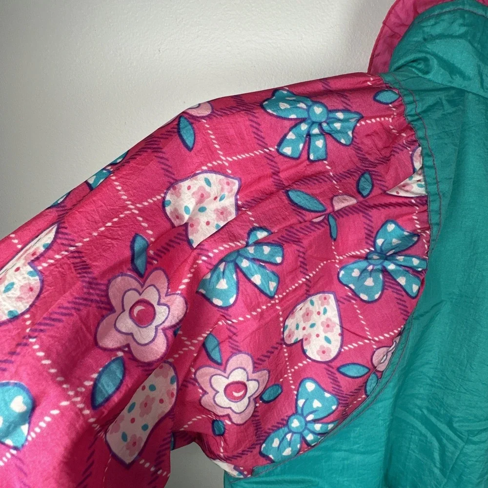 Vintage London Fog Medium Baby Jacket Medium Pink Green Retro Zip Colorful